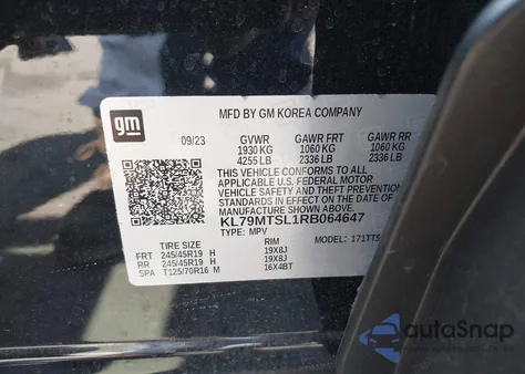 2024 Chevrolet Trailblazer Fwd Rs from USA, damaged, VIN KL79MTSL1RB064647